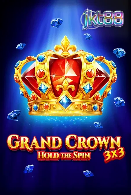 Tampilan visual mewah slot 3x3 Grand Crown dengan simbol buah dan mahkota emas